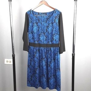 Isabel & Alice Blue Black Paisley Print Dress